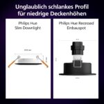 Philips Hue Smart Slim Einbauleuchte 90 mm, 3er Pack – Bluetooth & Sprachsteuerung – Bild 4