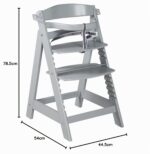roba Treppenhochstuhl Sit Up Click & Fun – Mitwachsender Holzhochstuhl mit Klicksystem, Taupe – Bild 2