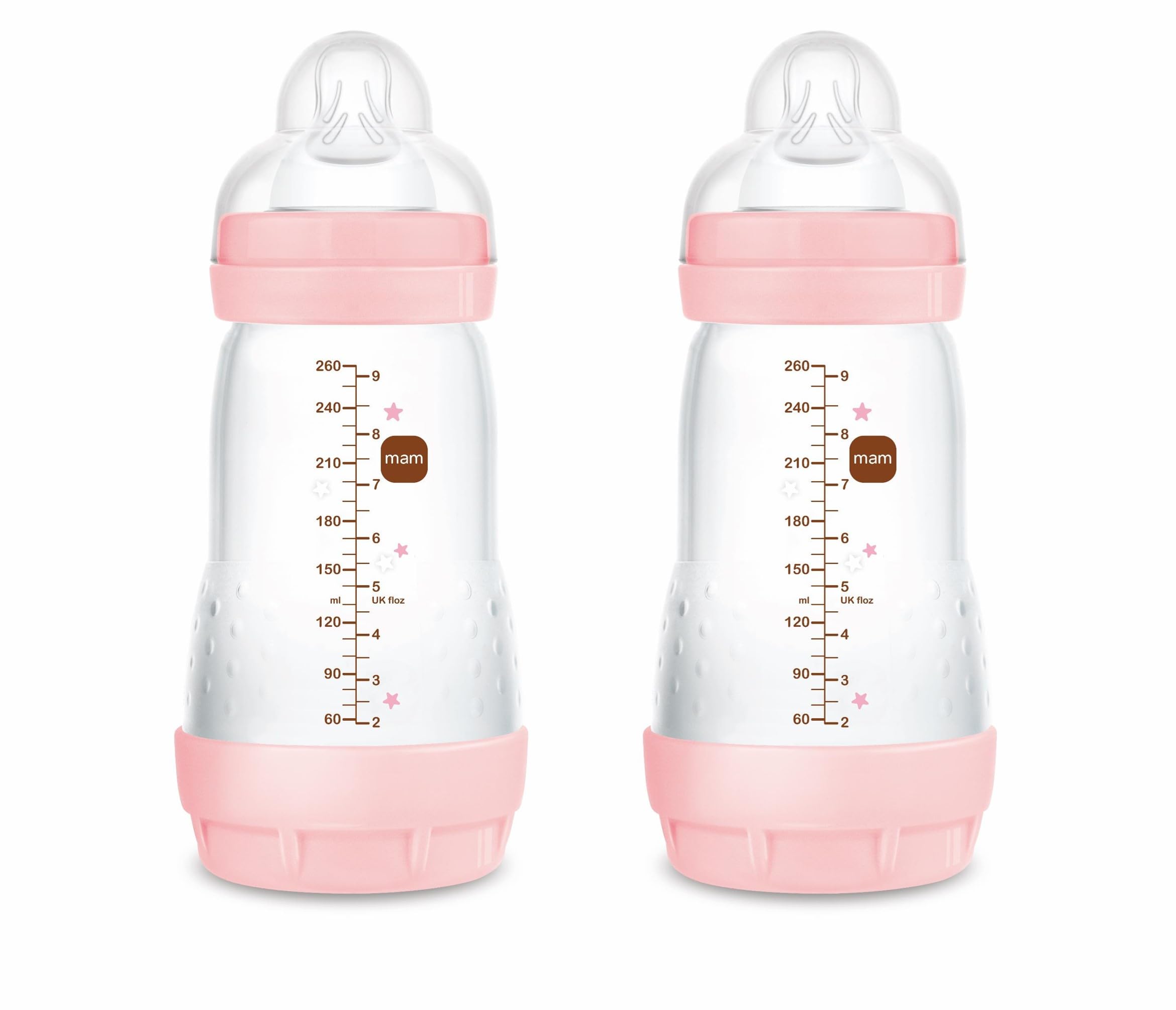 MAM Easy Start Anti-Kolik Flaschen 260 ml, 2er Set – Babyflaschen für 2–4 Monate