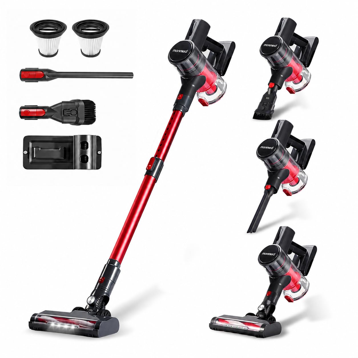 monmecd 4-in-1 Akku-Staubsauger mit HEPA-Filter – 49 Min Laufzeit für alle Böden