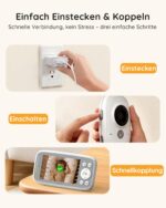 BOIFUN Babyphone mit 2 Kameras, 720P Monitor – Ohne WLAN, Nachtsicht & Temperaturerkennung – Bild 3