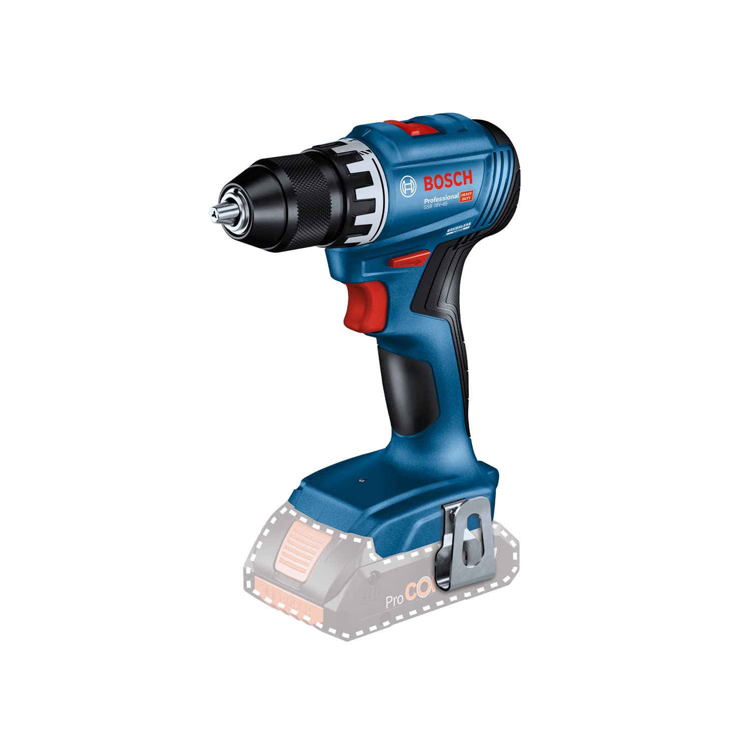 Bosch Professional GSR 18V-45 Akku-Bohrschrauber – 45 Nm bürstenloser Motor