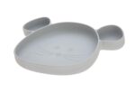 LÄSSIG Silikonteller mit Saugnapf unterteilt – Little Chums Mouse grey