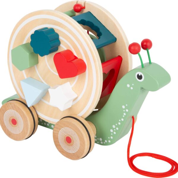 Small Foot Nachzieh-Stecktier Schnecke – Motorikspielzeug zum Laufenlernen ab 12 Monaten