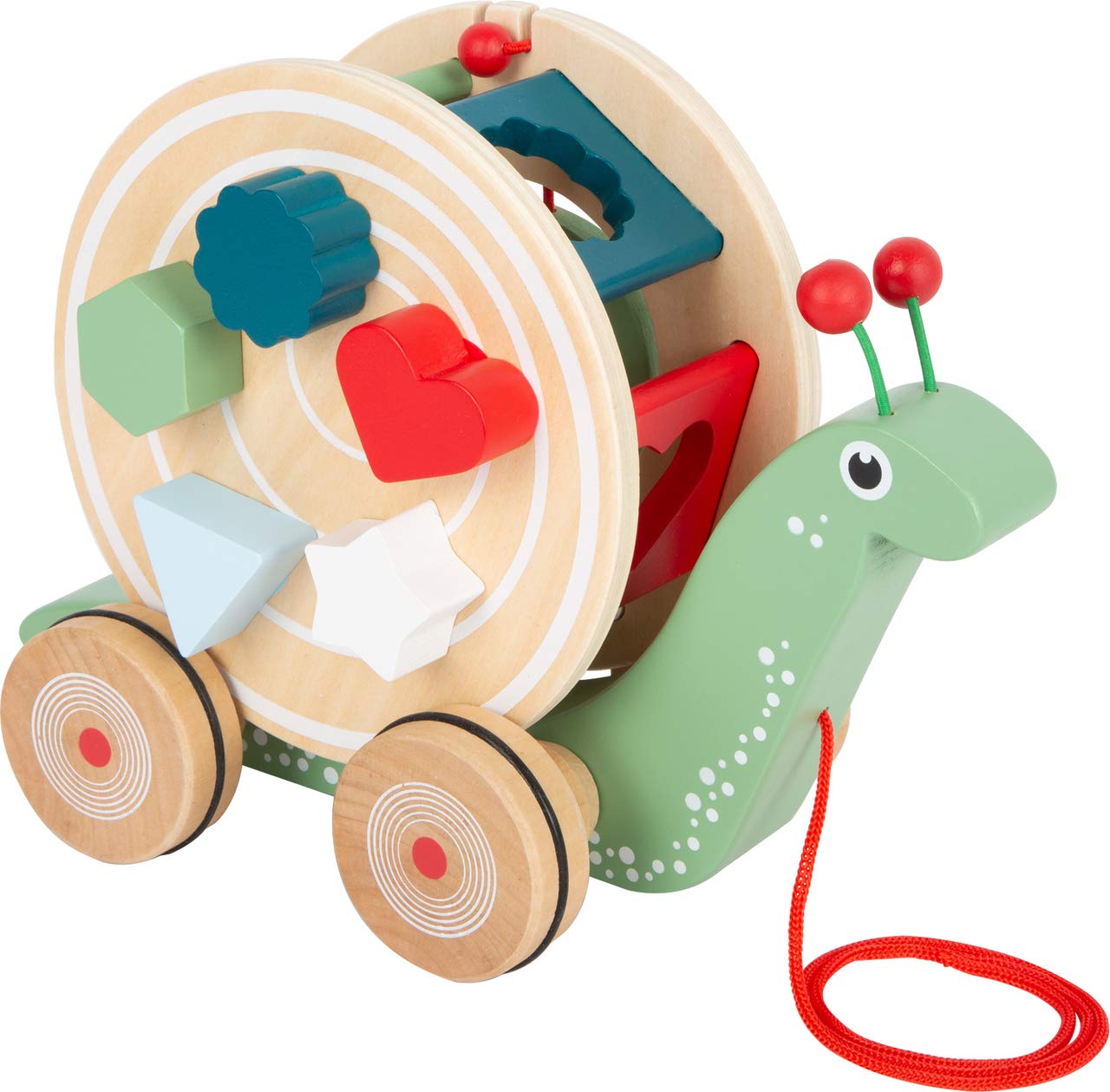 Small Foot Nachzieh-Stecktier Schnecke – Motorikspielzeug zum Laufenlernen ab 12 Monaten