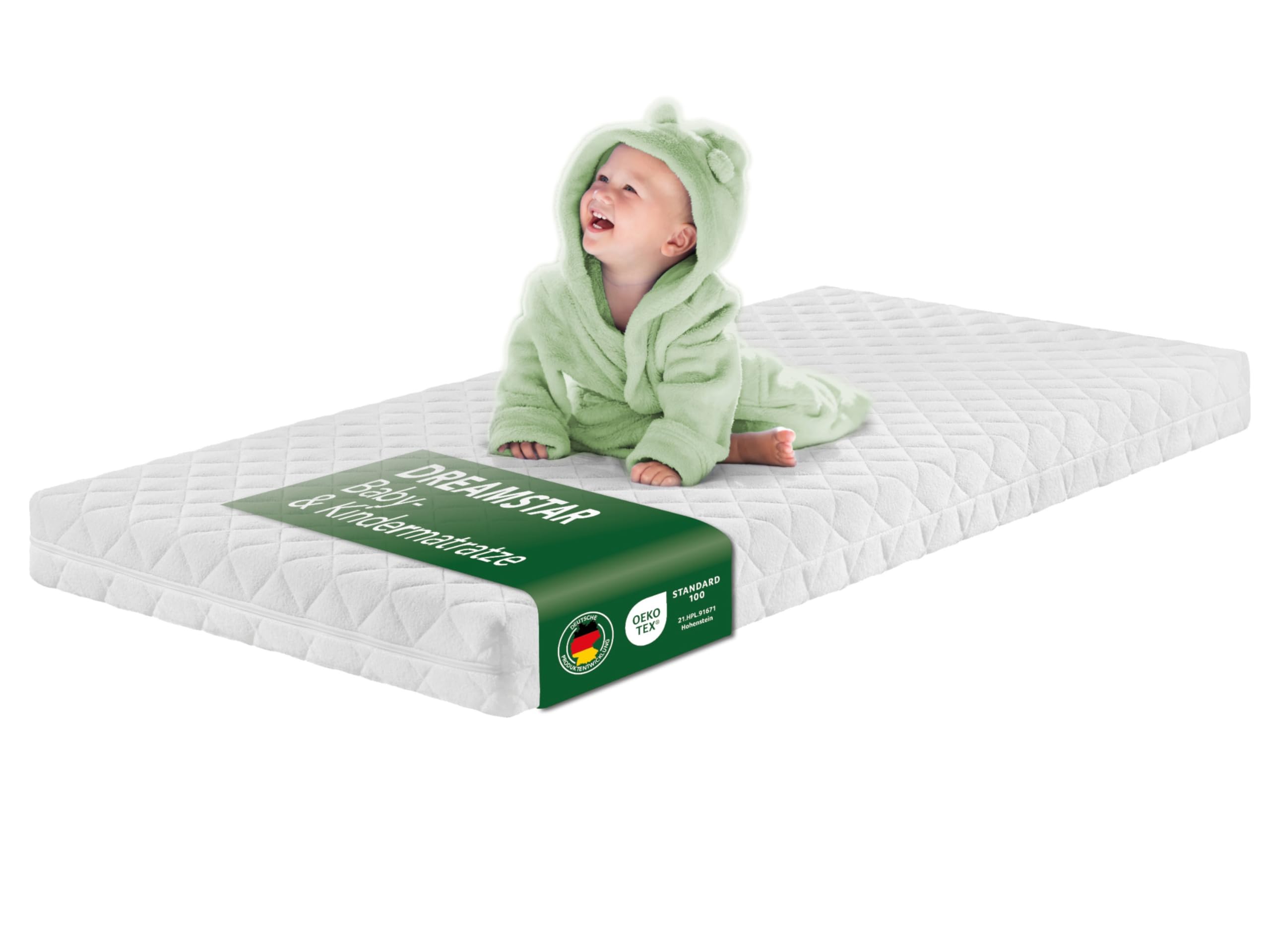 DREAMSTAR Ergo Kids Junior Kindermatratze 80x160 cm – Öko-TEX® zertifiziert für sicheren Schlaf