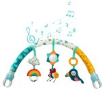 Aomig Spielbogen Kinderwagen mit Rassel & BB-Geräusch – Universell anpassbar für 0-12 Monate