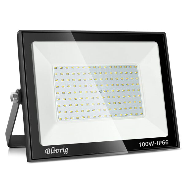 Blivrig LED Strahler 100W Außen – 10000lm Warmweiß IP66 Fluter für Garten & Hof