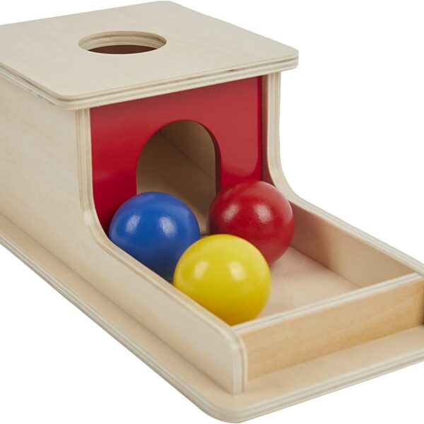 YAANI Montessori Objektpermanenzbox – Holzspielzeug für Babys ab 6 Monaten