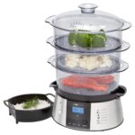Clatronic DG 3547 Elektrischer Dampfgarer mit 3 Behältern – Vitaminerhaltendes Garen für Gemüse, Fleisch & Reis – Bild 3