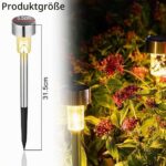 PASLFC 12er Set Solarleuchten Garten Warmweiss – IP44 Wasserdicht für Terrasse & Wege – Bild 3