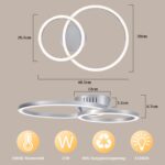 Homefire LED Deckenlampe 40cm Silber – 3000K Warmweiß, 23W für Wohnzimmer & Küche – Bild 4