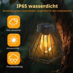 2x Bseical Solar Laternen Außen – Vintage Hängeleuchten IP65 Wetterfest für Garten & Terrasse – Bild 4
