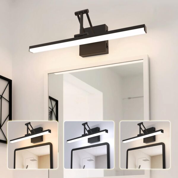 Sytmhoe 3CCT Spiegelleuchte 48,5 cm – 12W LED Badezimmerlampe mit Teleskoparm & 3 Farbtemperaturen