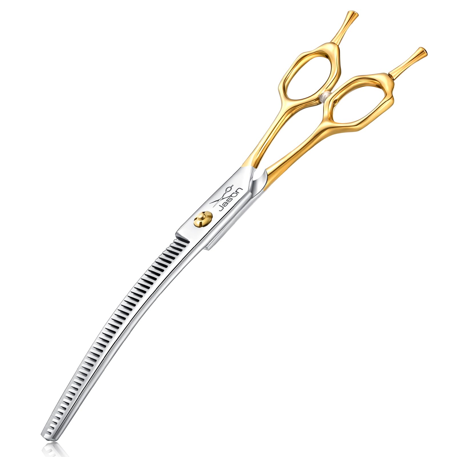 JASON 7.5" Effilierschere für Hunde – 43 Zähne Edelstahl Fellschere mit ergonomischem Griff