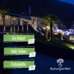 4yourgarden LED Gartenstrahler Set 6er – Wetterfeste Gartenbeleuchtung 12V mit Erdspissen – Bild 6