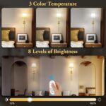 HOTUT Akku-Wandleuchte Gold 2er Set – Kabellose LED-Wandlampe mit Fernbedienung & RGB – Bild 3