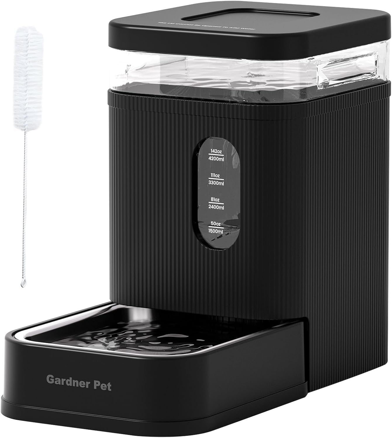 Gardner Pet 6,5L Automatischer Wasserspender mit Edelstahlschüssel – Schwerkraft-Tränke für Hunde & Katzen