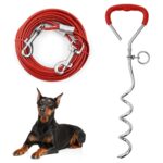 Aomig Bodenanker Hund bis 125 kg – Spiralankerpflock mit Schleppleine für sicheres Outdoor