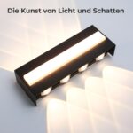LED Wandleuchte Up-Down 12W 1200lm IP65 – Warmweiss 3000K Aluminium für Innen & Aussen – Bild 2
