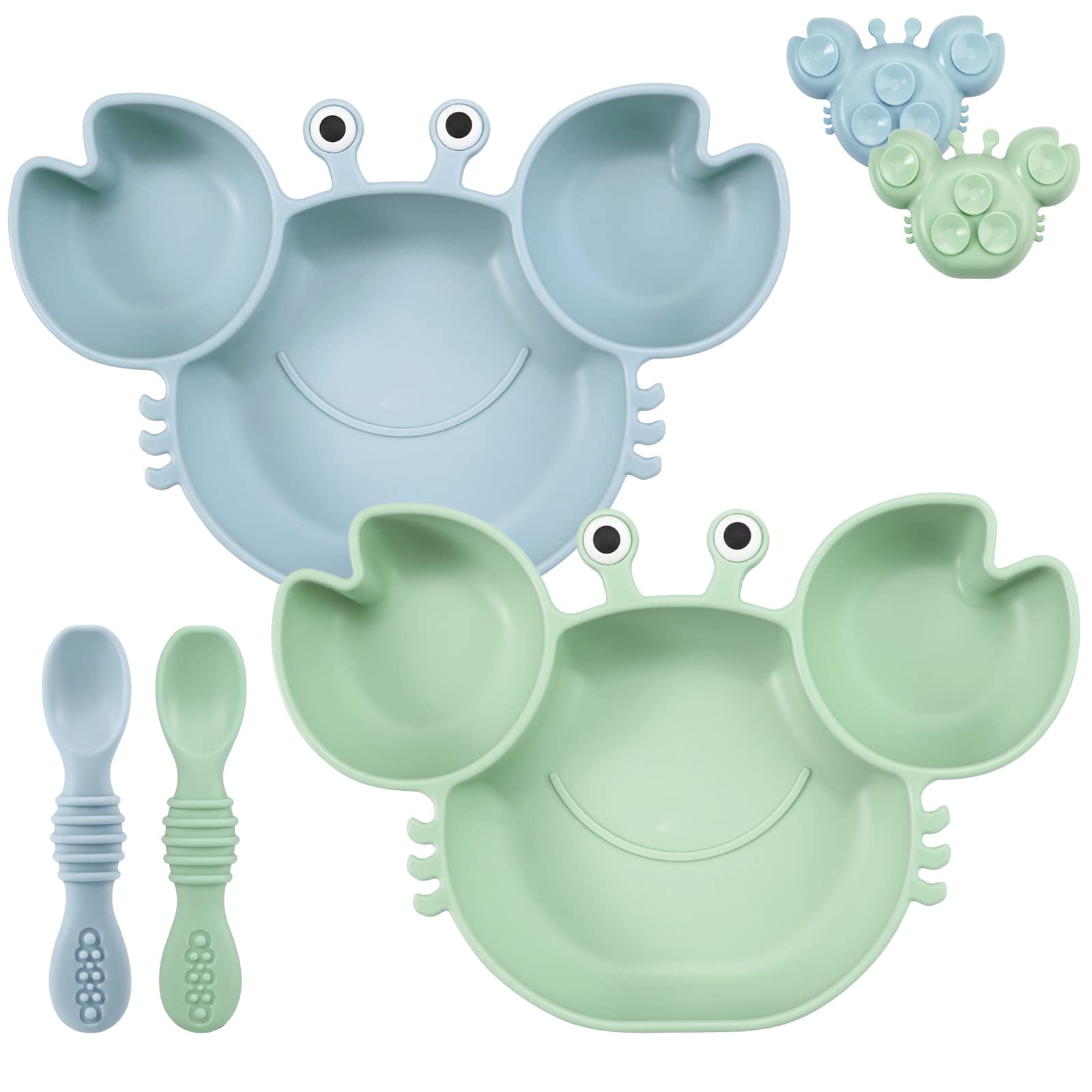 PandaEar 2er Silikonteller-Set mit Saugnapf & Babylöffel – BPA-freies Kindergeschirr für Babys