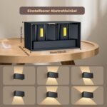 vatato LED Wandleuchte 24W 3000K – Aluminium Aussenleuchte IP65 mit verstellbarem Abstrahlwinkel – Bild 3