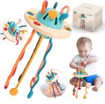 Jokooan Montessori Spielzeug UFO mit Silikonschnur – Motorikspielzeug für Babys 12-36 Monate