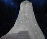 Comtelek Moskitonetz Doppelbett mit leuchtenden Sternen – Betthimmel für Kinder