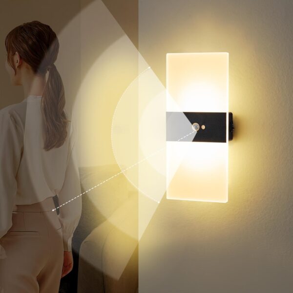 KwatTsz LED Wandleuchte mit Touch-Bedienung – Akku Wandlampe Warmweiss 2er Set