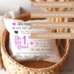 Personalisiertes Einschulungskissen 40x40 cm – Geschenk für Schulanfänger – Bild 3