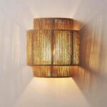LOGT Boho Wandleuchte mit Hanfseil – Handgewebte Vintage Wandlampe E27 für Wohnzimmer