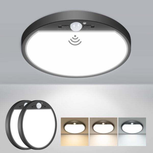 slochi 2er Set LED Deckenleuchte mit Bewegungsmelder – 15W 1500lm für Flur & Küche