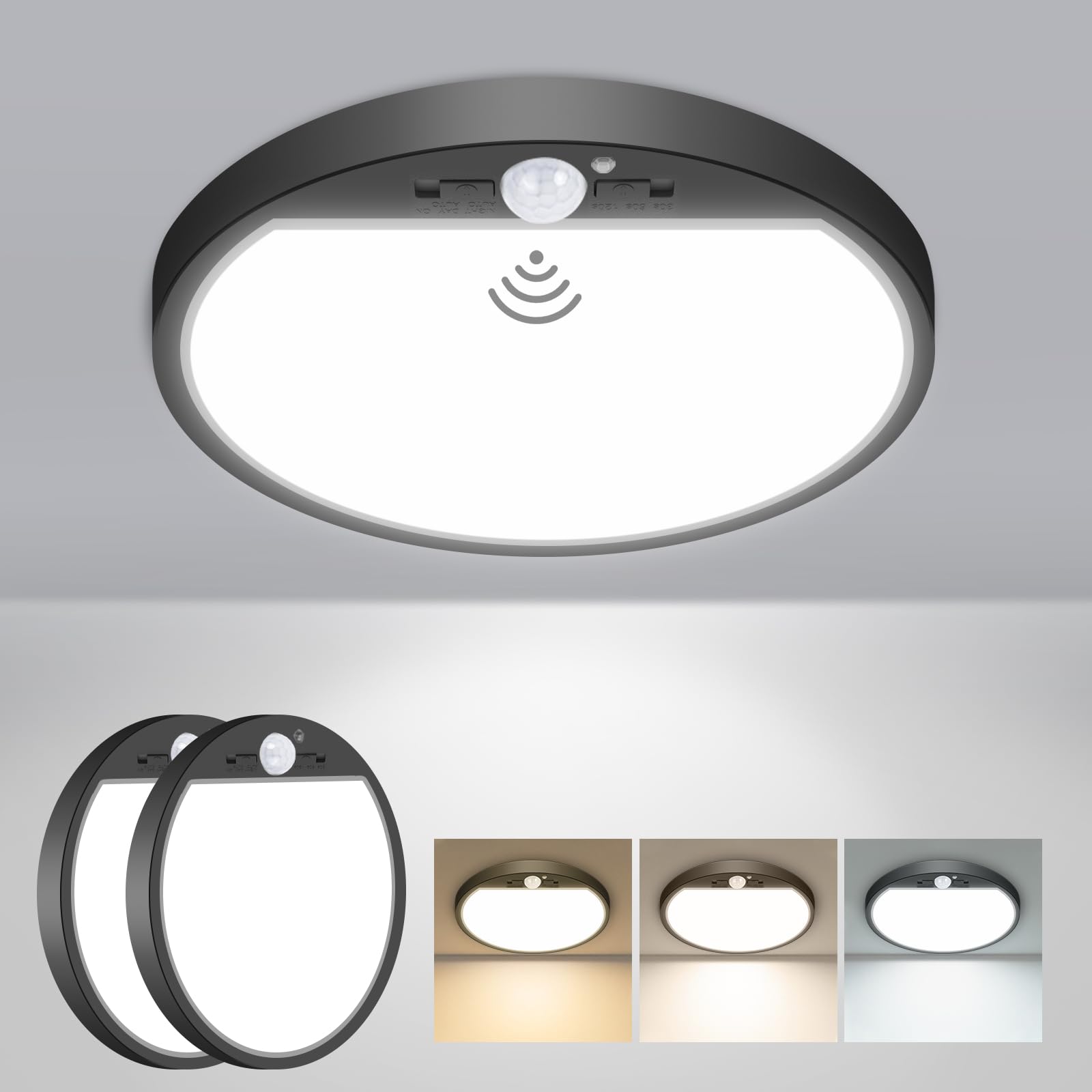 slochi 2er Set LED Deckenleuchte mit Bewegungsmelder – 15W 1500lm für Flur & Küche