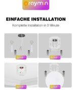 Oraymin LED Deckenlampe Ø22,8cm dimmbar – 18W RGB Farbwechsel mit Fernbedienung – Bild 7