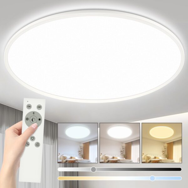 YIFMOO 40W LED Deckenleuchte Ø50cm – Dimmbar mit Fernbedienung & 3000-6500K