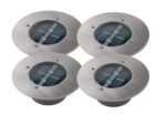 Ranex 4er SET Solar LED Bodeneinbaustrahler rund – Edelstahl IP67 für Garten & Einfahrt