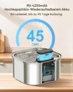 VinDox 3.2L Kabelloser Katzenbrunnen mit Bewegungssensor – Intelligenter Trinkbrunnen für Katzen – Bild 3