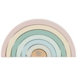 Bieco Holz Regenbogen Pastell – Montessori Stapelspiel für Motorik & Kreativität