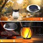 SONNENKERZE® Solar Laterne 2er Set – Flammeneffekt LED Solarlampe für Garten & Balkon – Bild 3