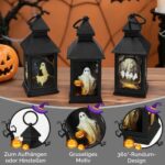 3er Set Halloween Laternen mit LED – Batteriebetrieben für In- & Outdoor – Bild 3