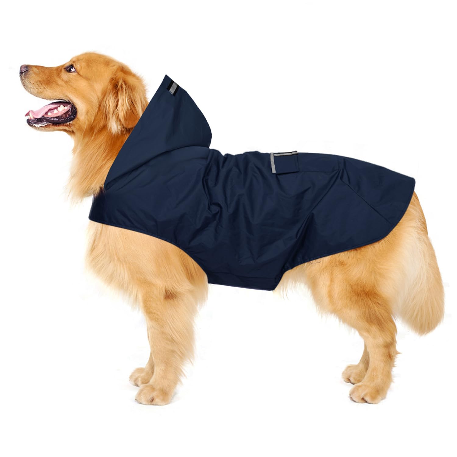 Zellar Hunderegenmantel 5XL mit Kapuze & Reflektoren – 100% wasserdicht für grosse Hunde