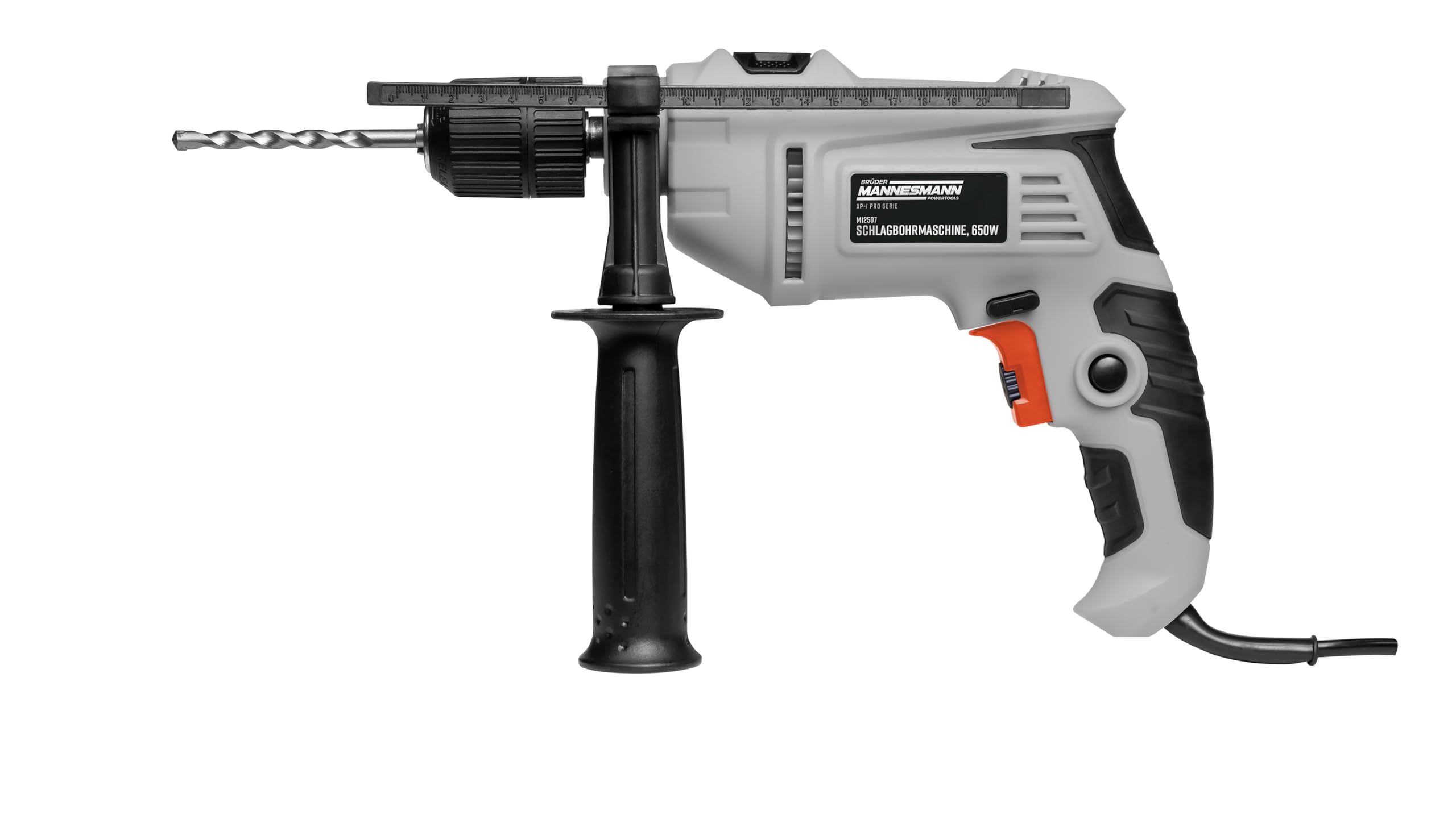 Mannesmann Schlagbohrmaschine 650W – 2in1 Bohrer mit Tiefenanschlag für Holz, Stein & Metall