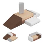 BanaSuper Schaumstoff Softbausteine XXL – 7er Set mit Rutschfester Unterseite für Kinder – Bild 9