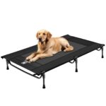 OneTigris Hundeliege Outdoor 130x70 cm – Erhöhtes Hundebett mit Aluminiumrahmen für Camping