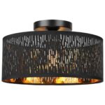 FRIDEKO HOME Deckenlampe Ø30cm Schwarz-Gold – Elegante Deckenleuchte mit E27-Fassung