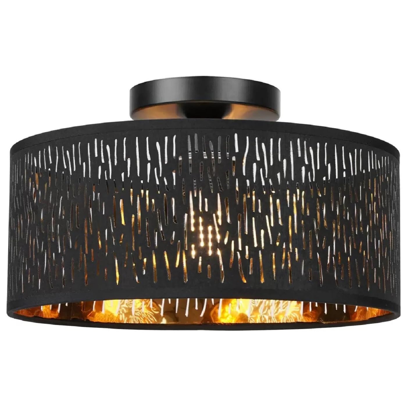 FRIDEKO HOME Deckenlampe Ø30cm Schwarz-Gold – Elegante Deckenleuchte mit E27-Fassung
