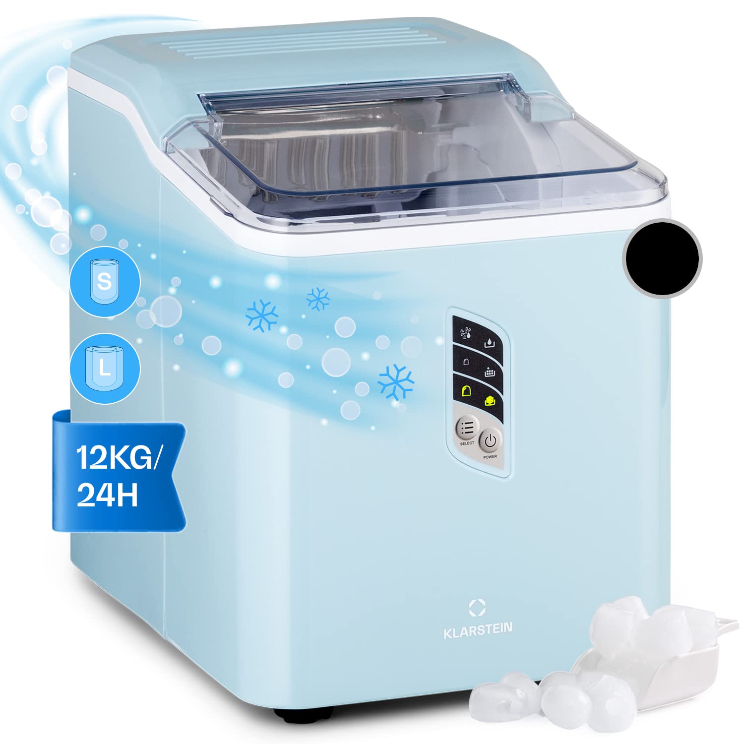 Klarstein Eiswürfelmaschine – Schneller Ice Maker mit 12kg/24h & Selbstreinigung