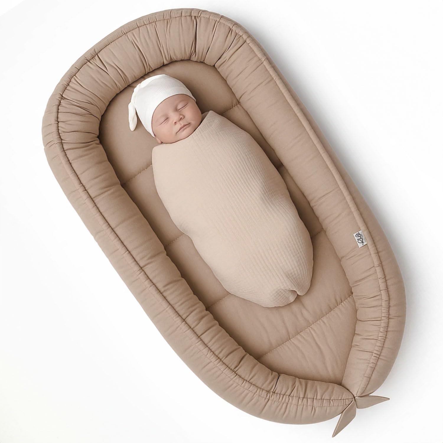 PaLulli Babynest 120x60 cm XXL mit Bio-Baumwolle – Sicheres Babybett für 0–12 Monate