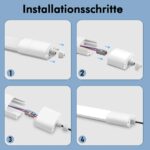 LEOEU LED Feuchtraumleuchte 90 cm, 30W 3300 lm – Wasserfeste Deckenleuchte IP65 für Keller & Garage – Bild 7