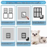 Adiwo Katzenklappe für Fliegengitter 31,5 x 25 cm – Automatischer Magnetverschluss – Bild 6